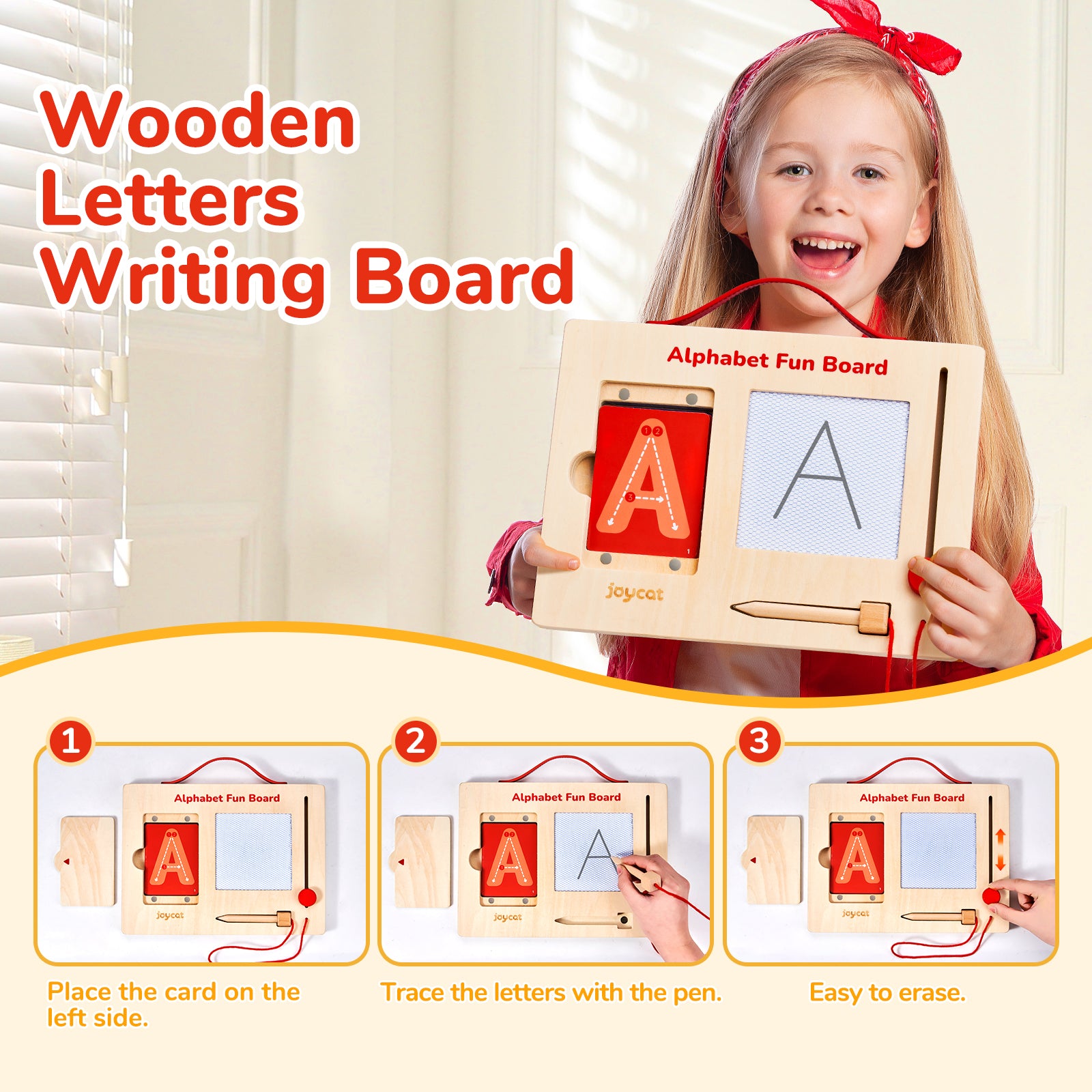 Wooden Letter and Number Tracing Board
