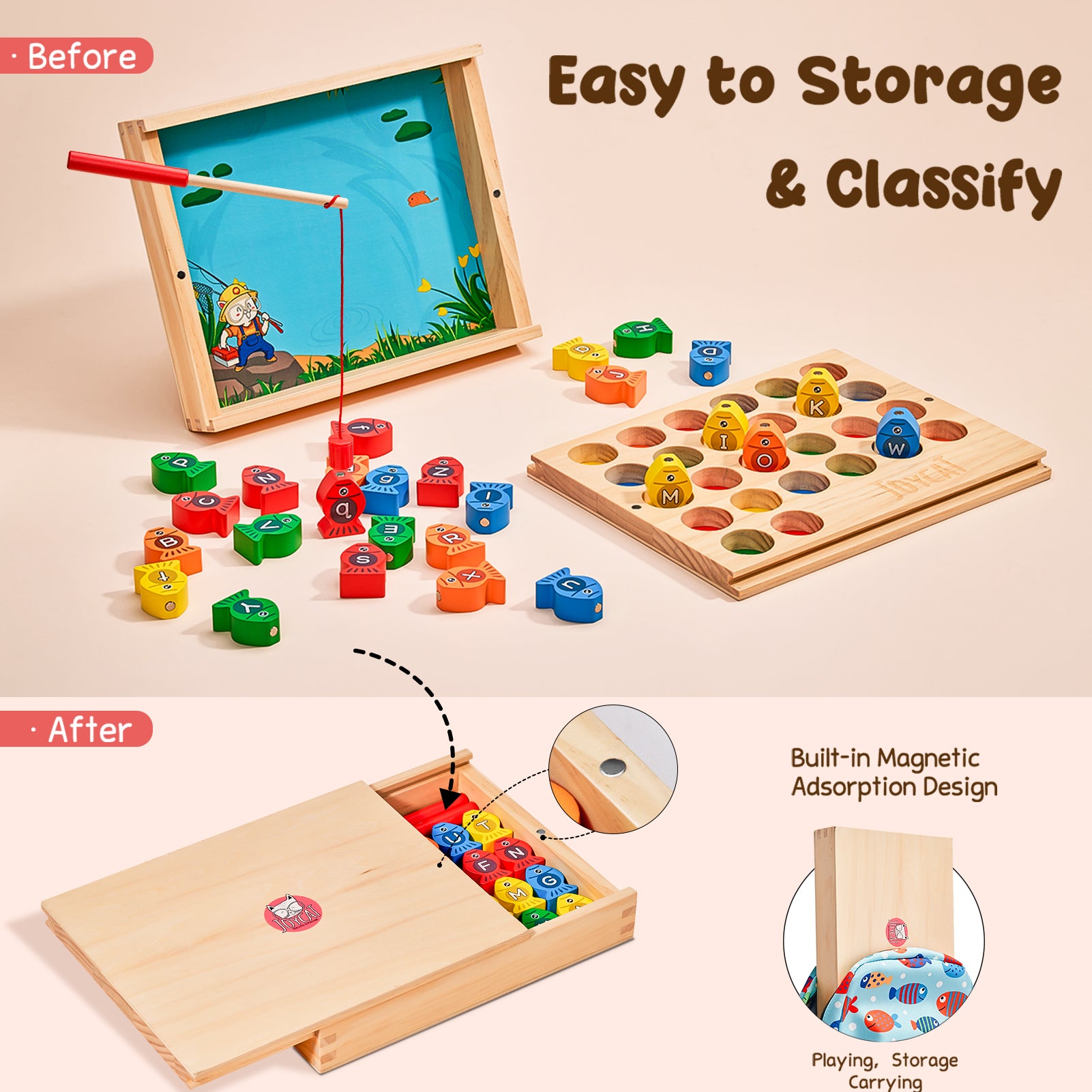 Wooden Magnetic Fishing Game - JoyCat