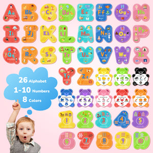 44 Pack Dry Erase Alphabet and Number Flash Cards
