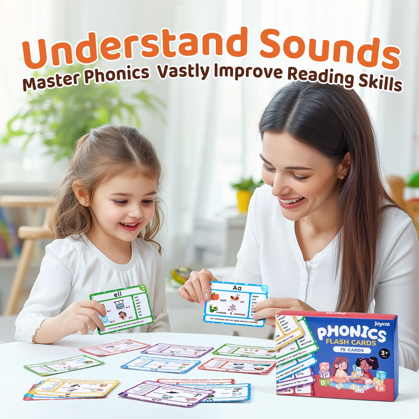 JoyCat 75 Pack Phonics Flash Cards