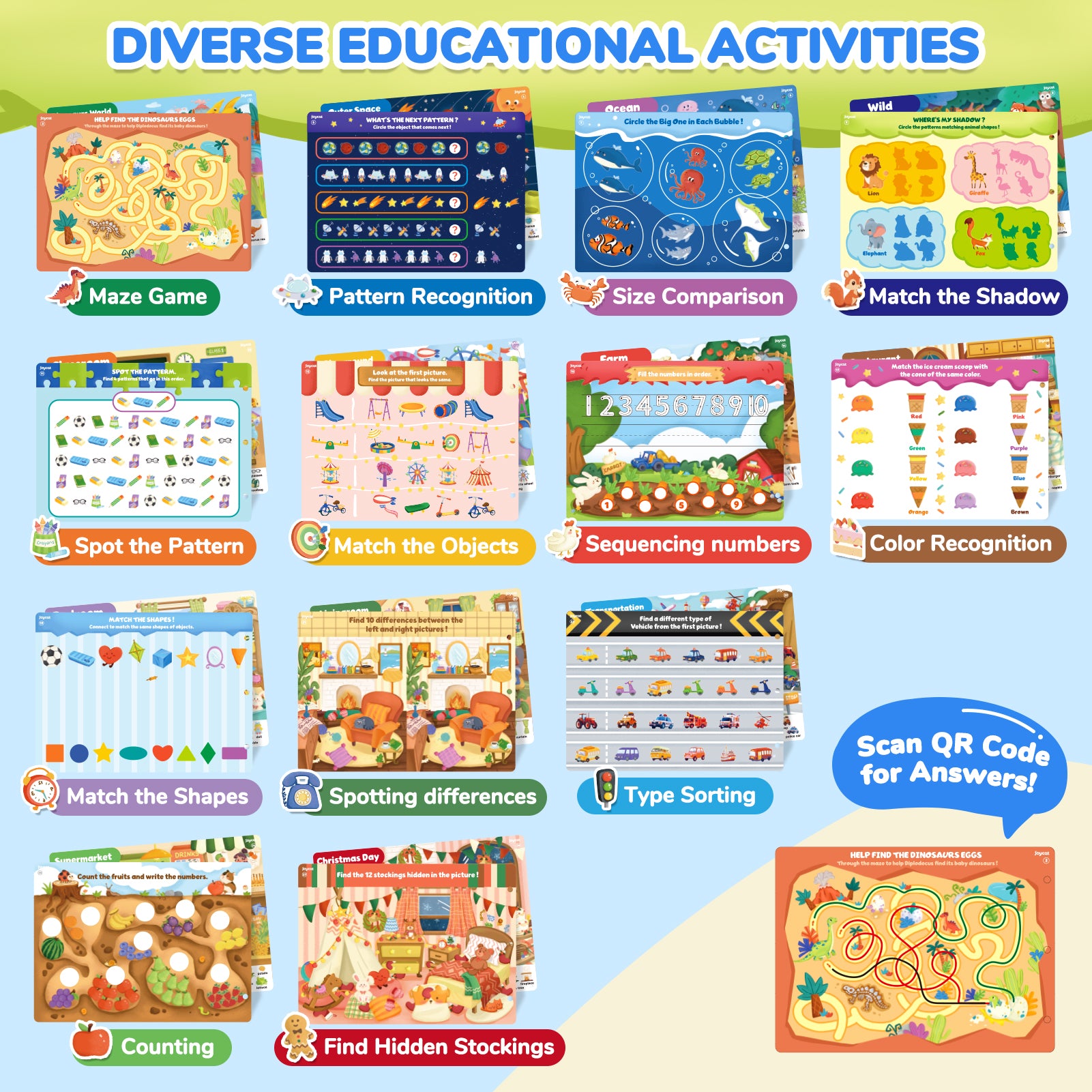 Preschool Learning Activities Handwriting Practice Book - JoyCat