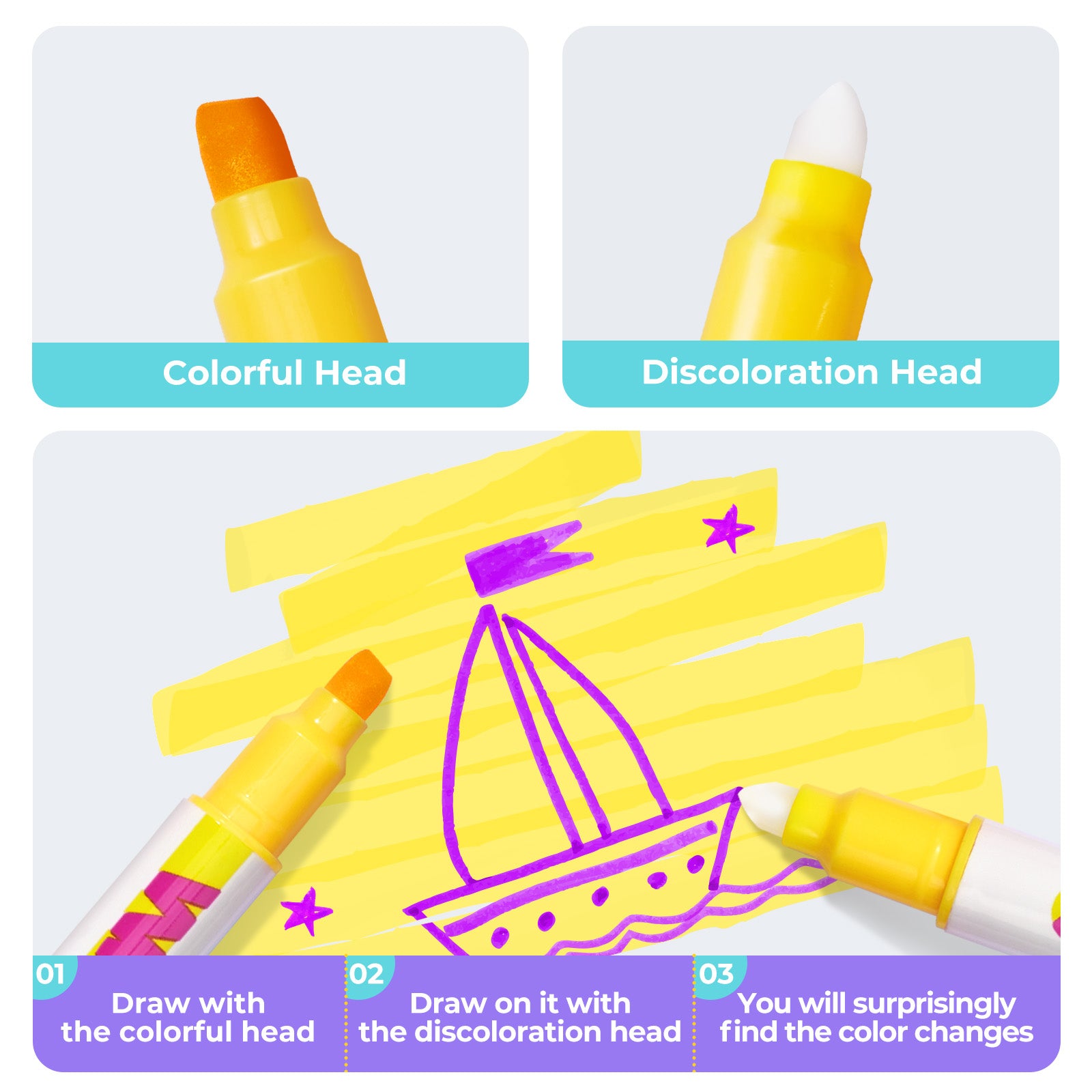 10 Color Changing Highlighter Pens