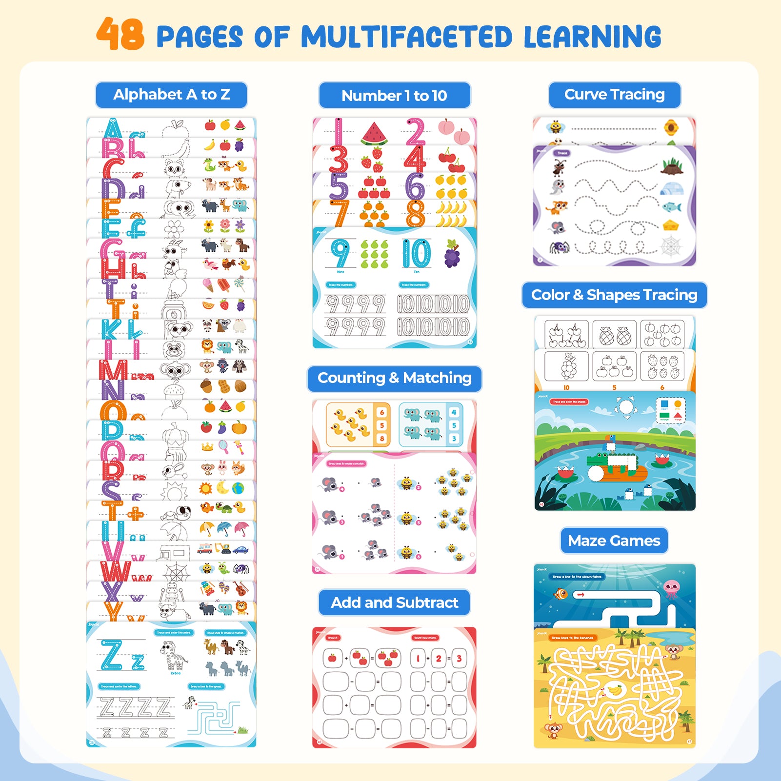 Preschool Learning Activities Handwriting Practice Book - JoyCat