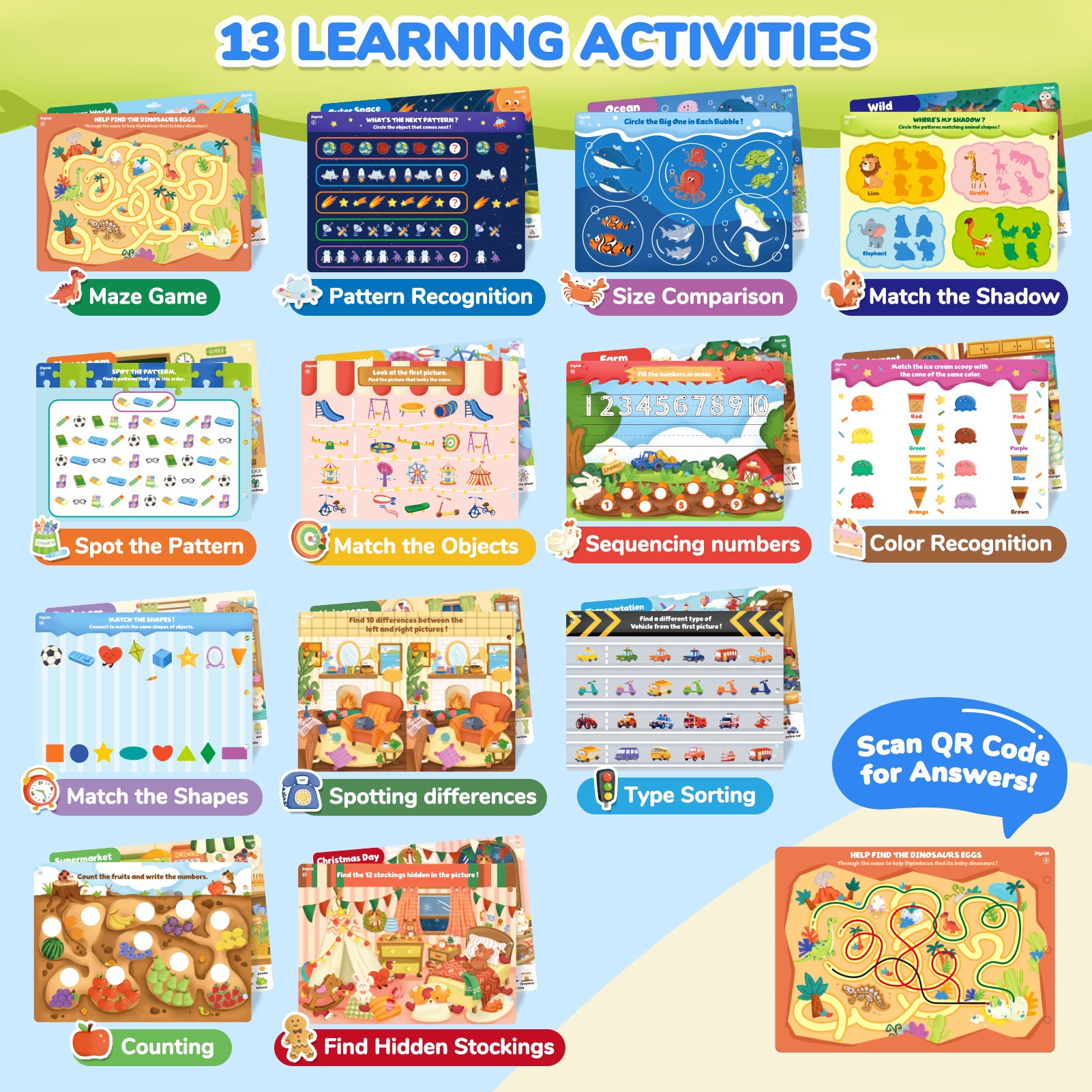 Preschool Learning Activities Handwriting Practice Book - JoyCat
