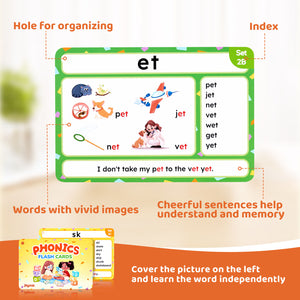 JoyCat 75 Pack Phonics Flash Cards