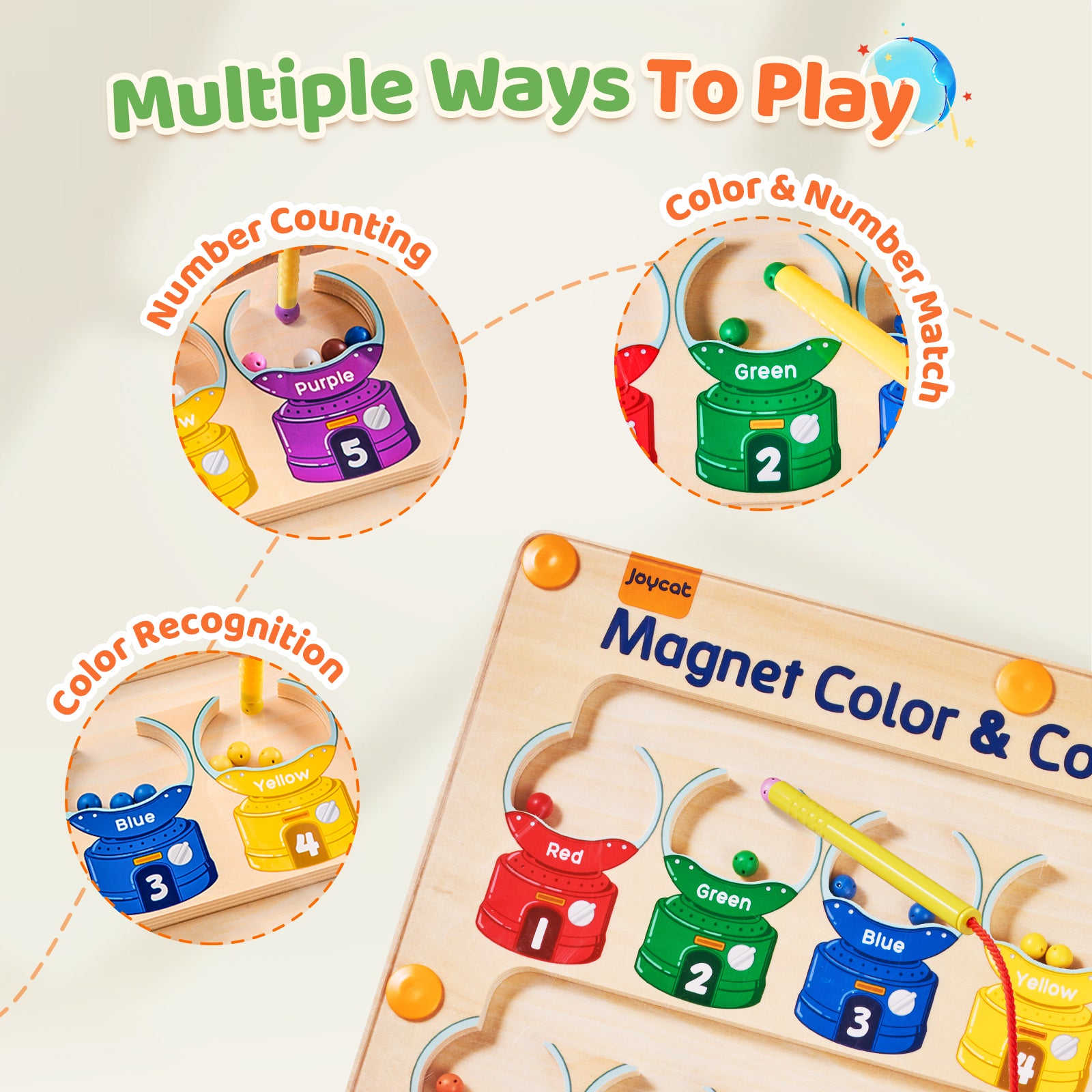 Magnetic Color and Number Maze - JoyCat