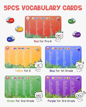 Sight Words Game - 520 Dolch Fry Site Words with 4 Fly Swatters from Pre K to 3rd Grade Swat Educational Learning Games for Kindergarten Classroom