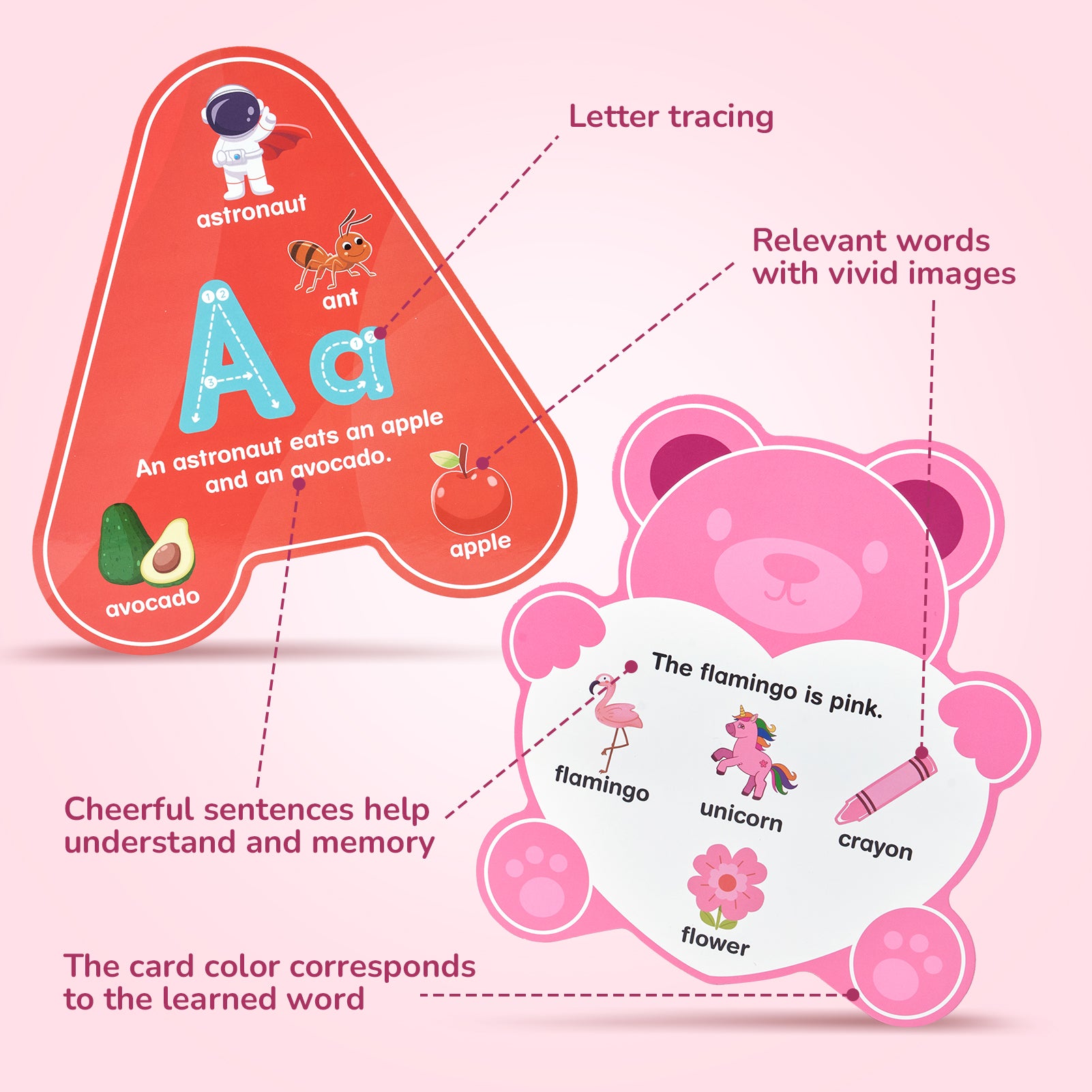 44 Pack Dry Erase Alphabet and Number Flash Cards