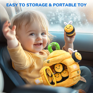 Soft Baby Beehive with 5 Soft Sensory Bees - Honeybee Plush Toy