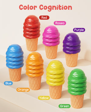 Ice Cream Alphabet Learning Toys and Color Sorting Game Set for Toddlers - JoyCat