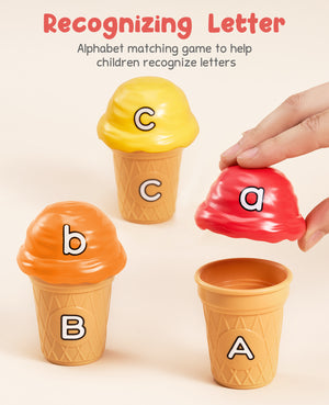 Ice Cream Alphabet Learning Toys and Color Sorting Game Set for Toddlers - JoyCat