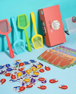 Sight Words Game - 520 Dolch Fry Site Words with 4 Fly Swatters from Pre K to 3rd Grade Swat Educational Learning Games for Kindergarten Classroom