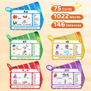 JoyCat 75 Pack Phonics Flash Cards