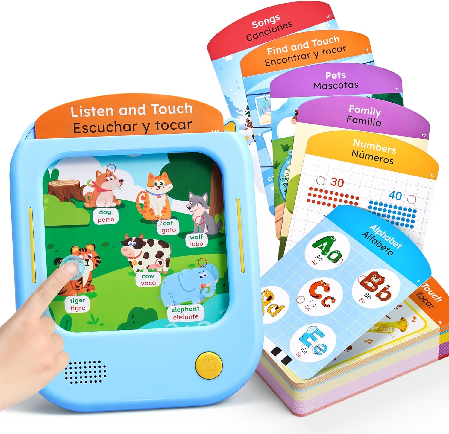 Screen-Free Kids Learning Tablet – Interactive Toddler Learning Tablet with 156 Flash Cards