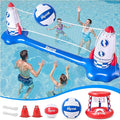 JoyCat Inflatable Pool Floats Toys Set,125 Inch Volleyball Net & Basketball Hoop