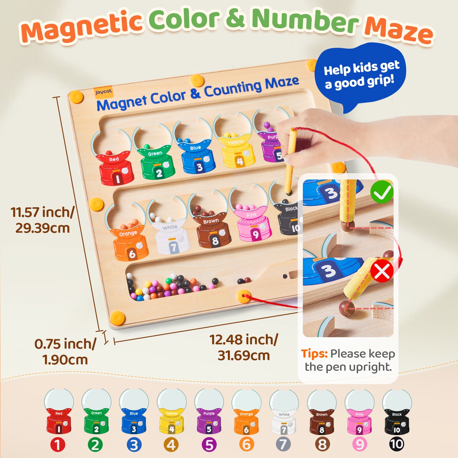 Magnetic Color and Number Maze - JoyCat