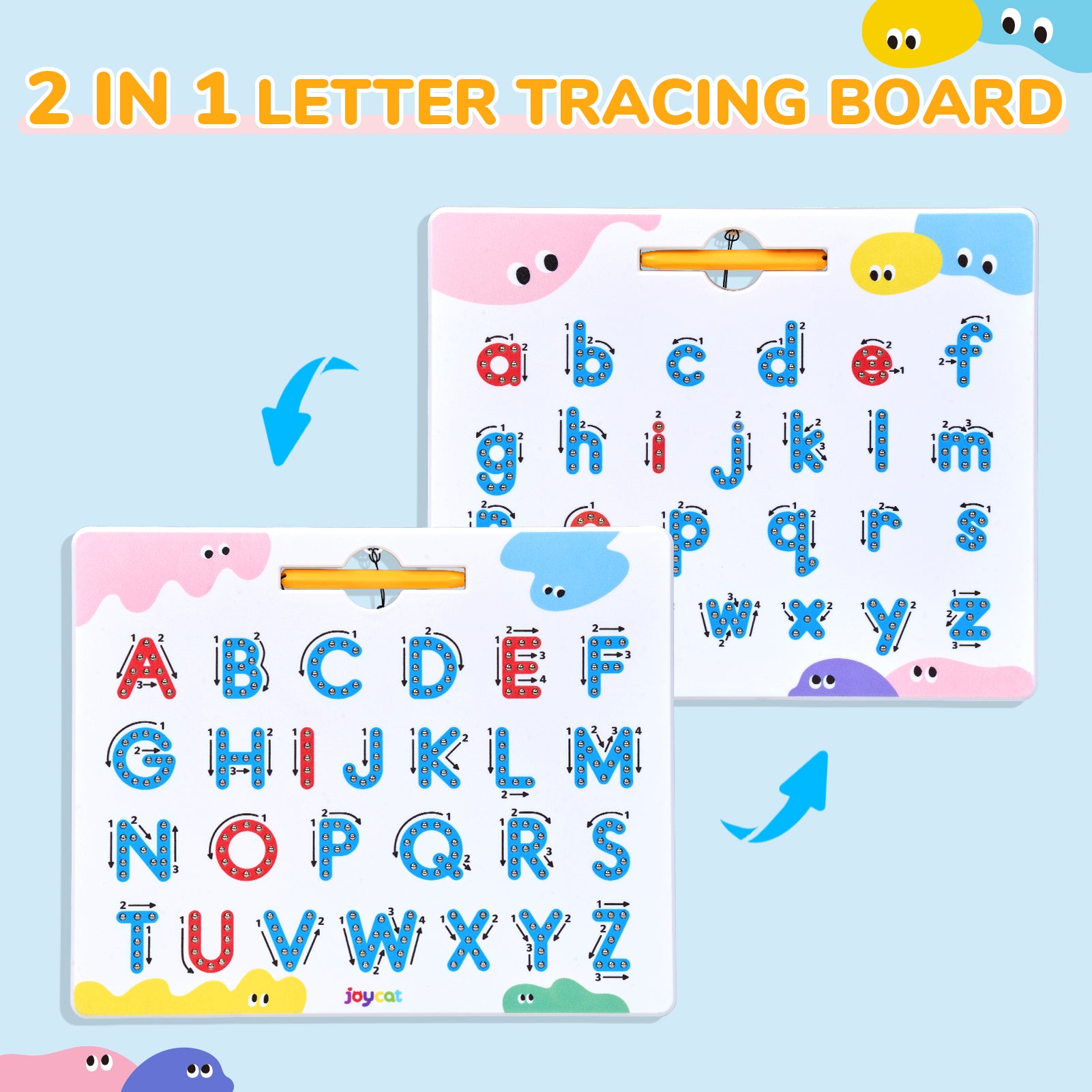 Magnetic Letter Tracing Board, 2-in-1 Double-Sided ABC Magnets