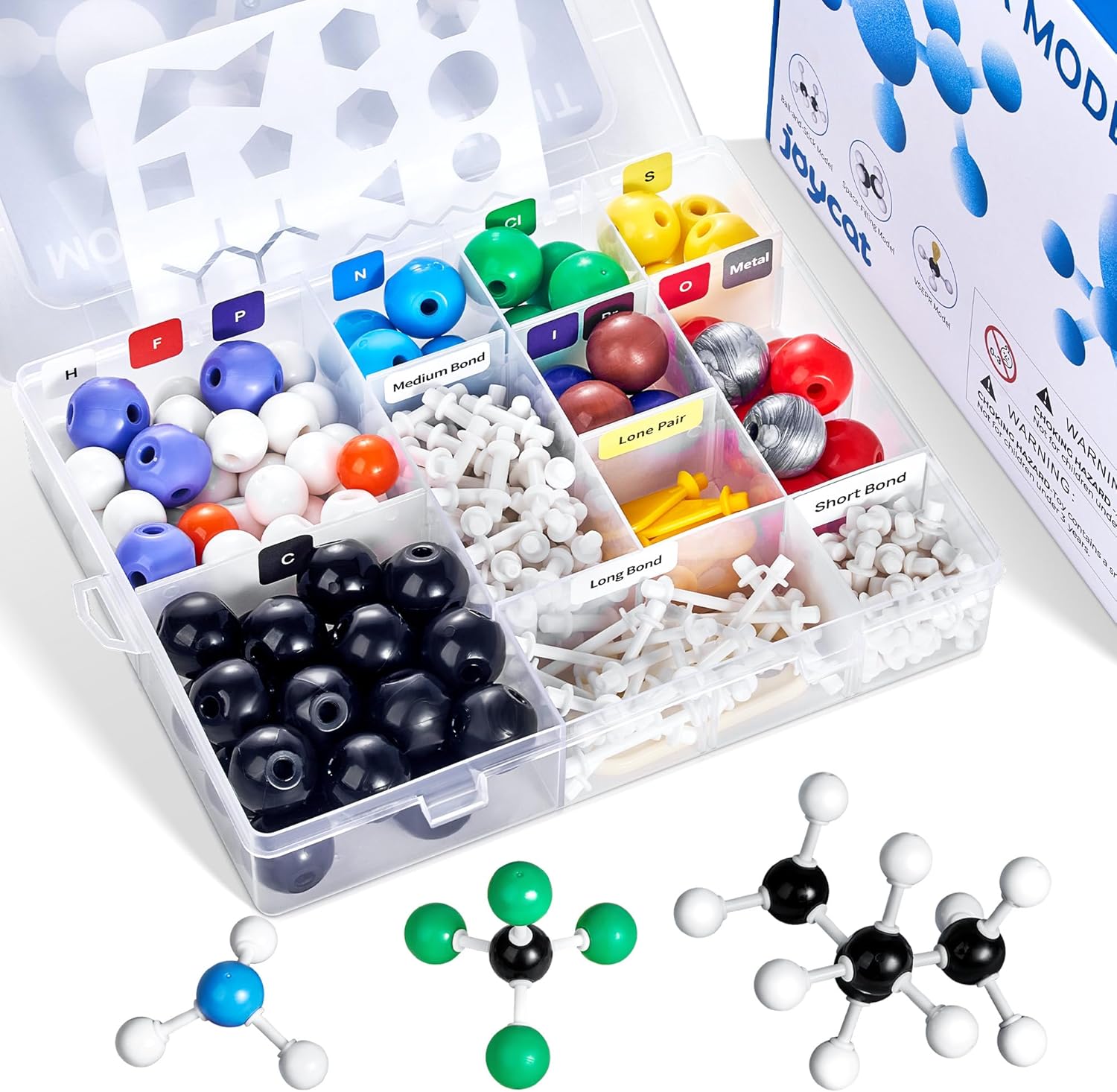 404 Pcs Molecular Model Kit – Organic & Inorganic Chemistry Learning Set with C60 Atoms