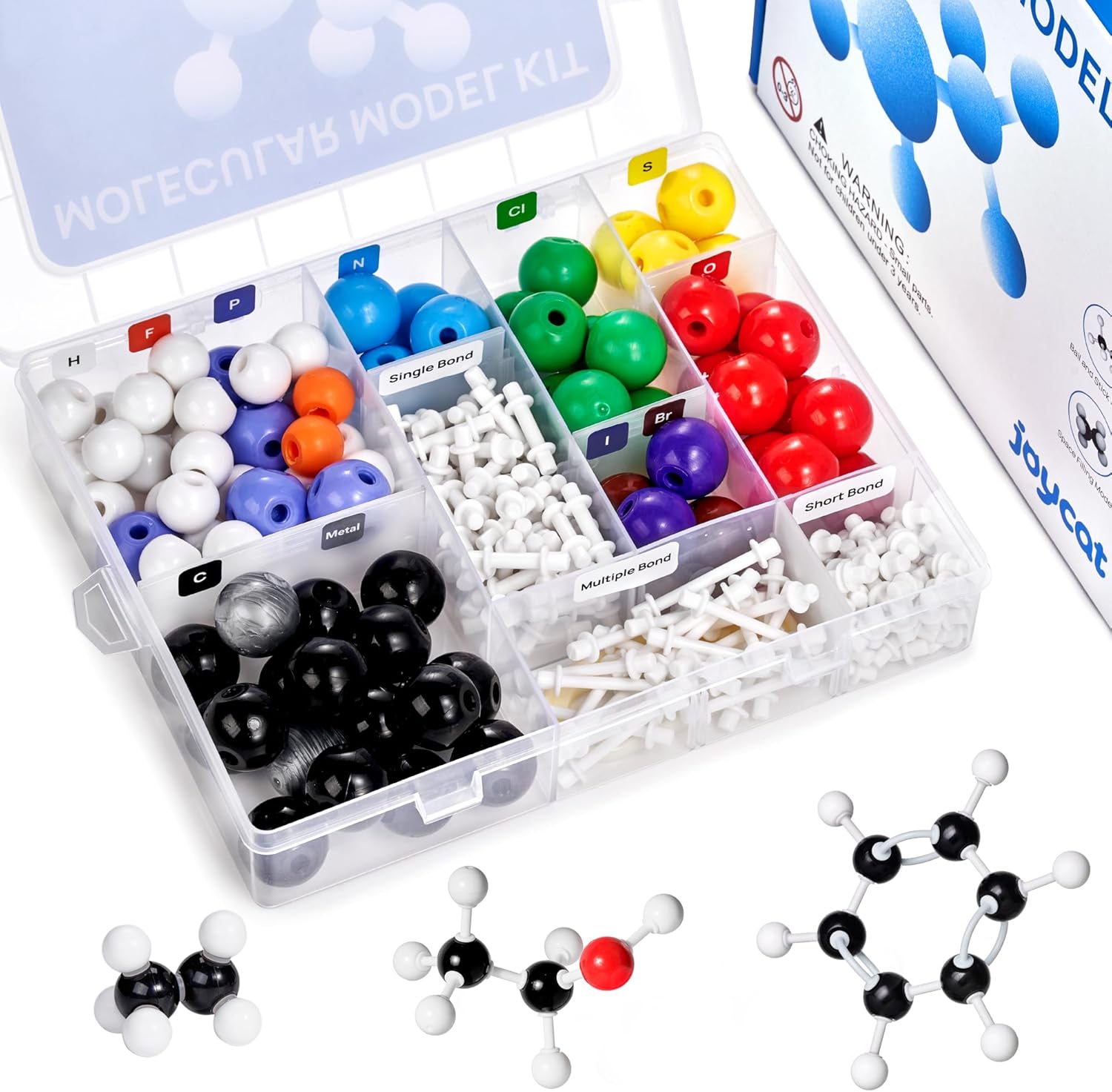 404 Pcs Molecular Model Kit – Organic & Inorganic Chemistry Learning Set with C60 Atoms