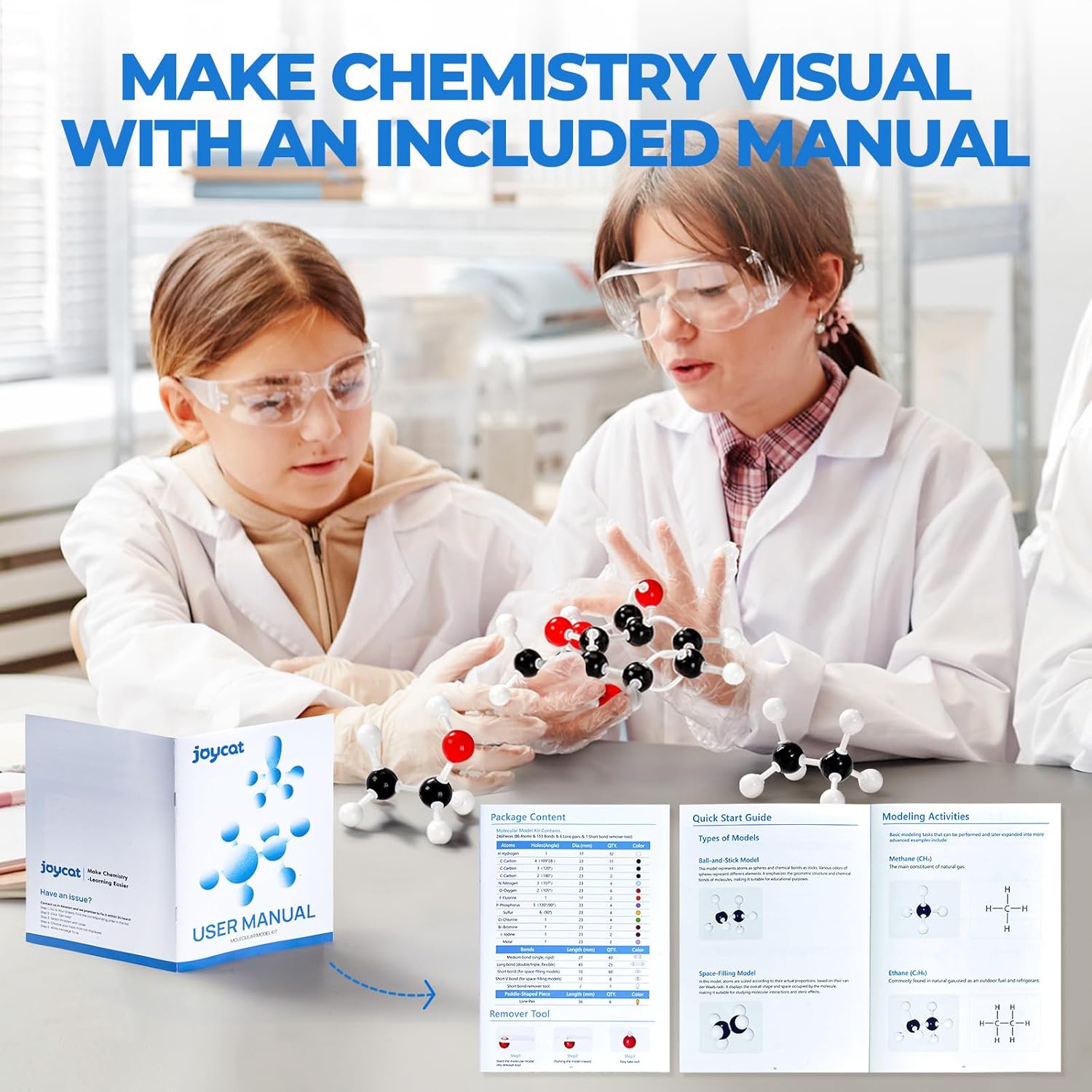 404 Pcs Molecular Model Kit – Organic & Inorganic Chemistry Learning Set with C60 Atoms