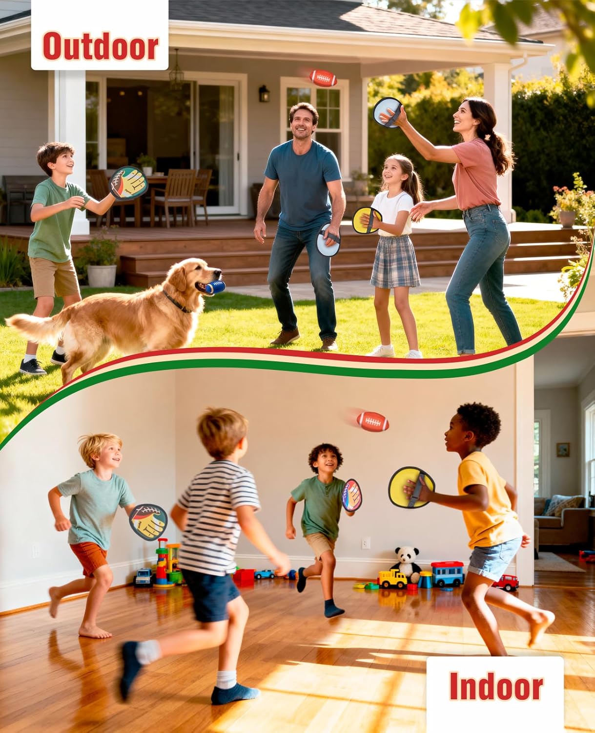 Velcro Ball and Mitt Catch Game Set – Fun Outdoor/Indoor Activity for All Ages