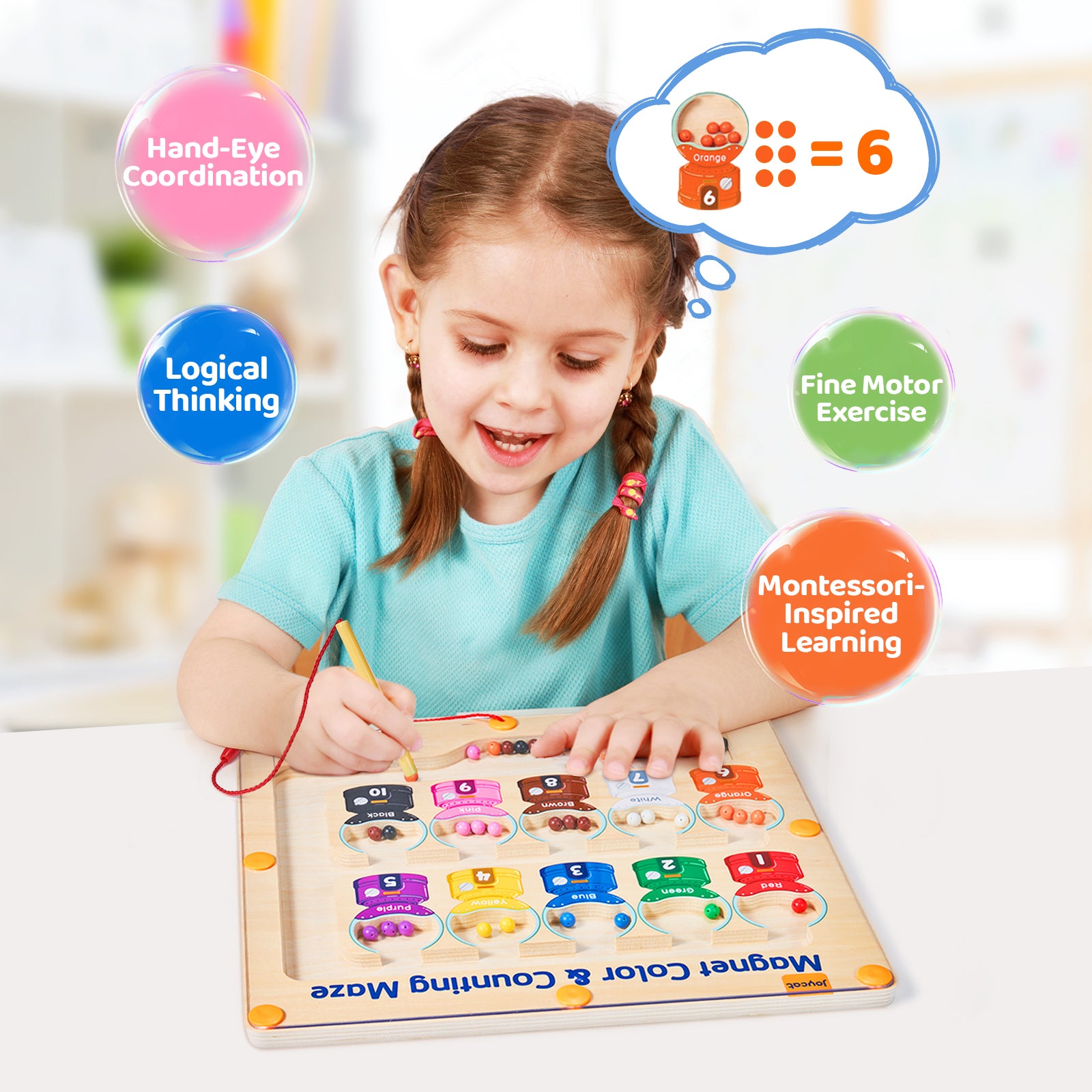 Magnetic Color and Number Maze - JoyCat
