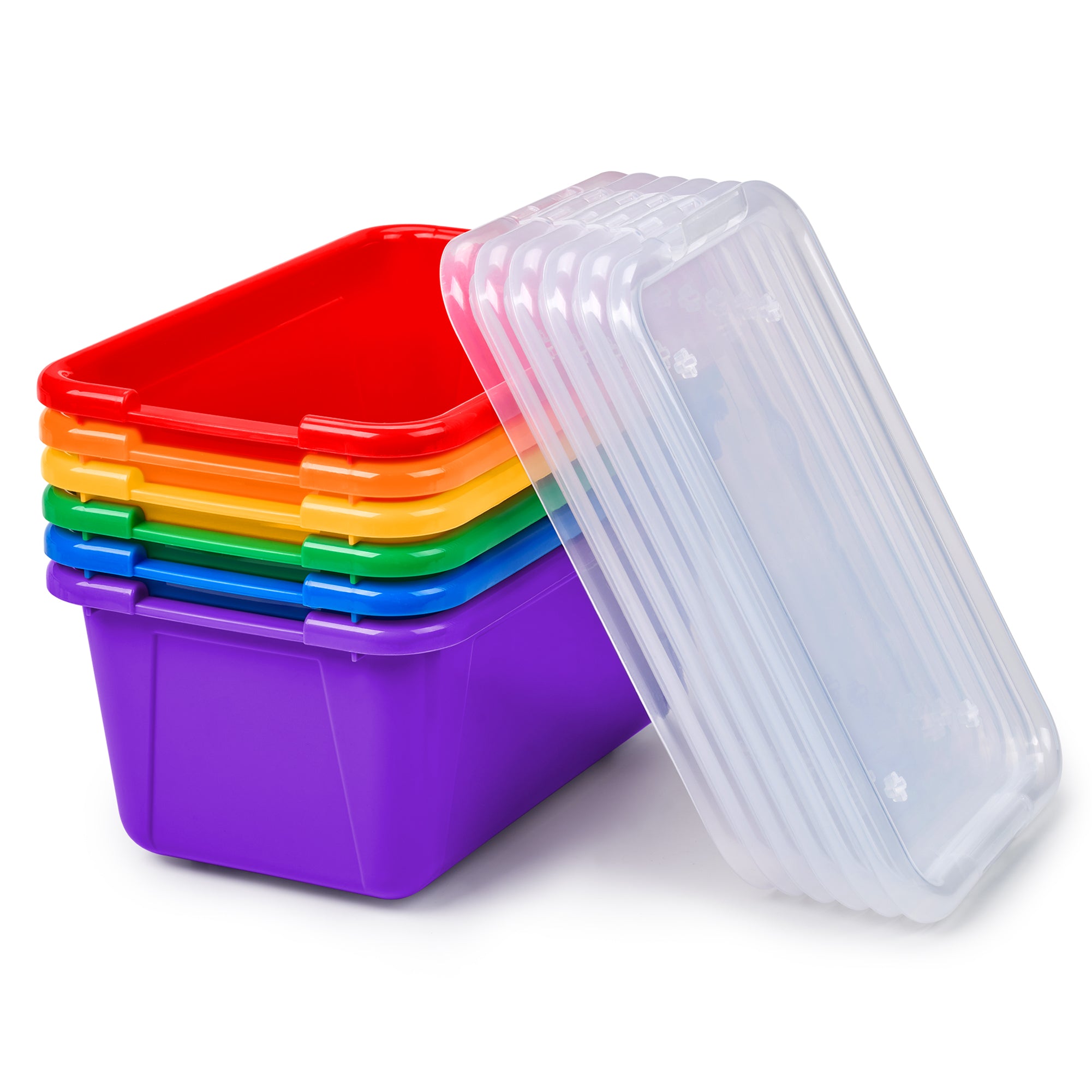 Clear Stackable Plastic Storage Bins with Lids - JoyCat