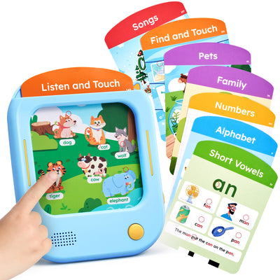 Screen-Free Kids Learning Tablet – Interactive Toddler Learning Tablet with 156 Flash Cards