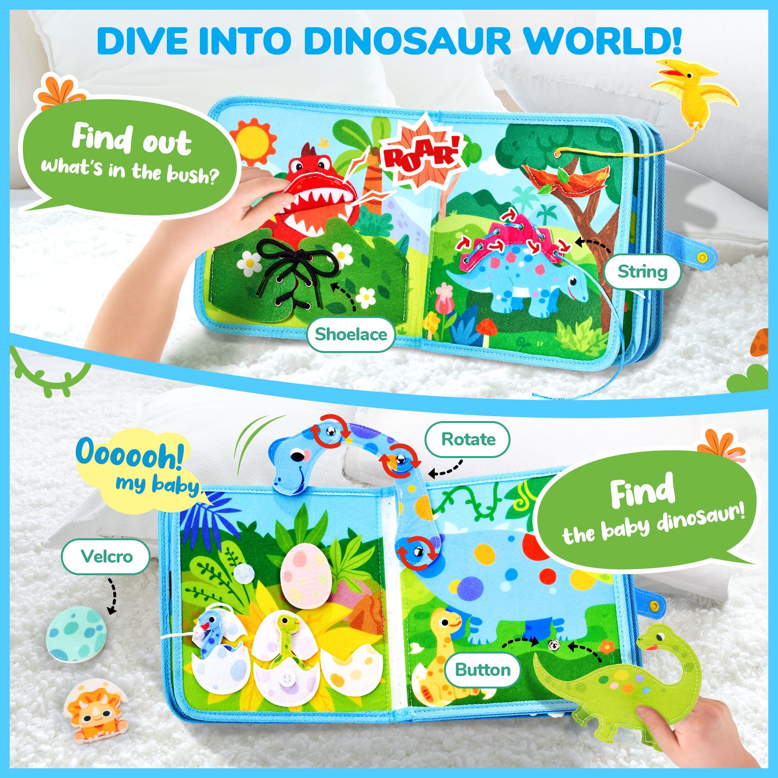 Farm Dinosaur Busy Book - JoyCat