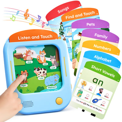 Screen-Free Kids Learning Tablet – Interactive Toddler Learning Tablet with 156 Flash Cards