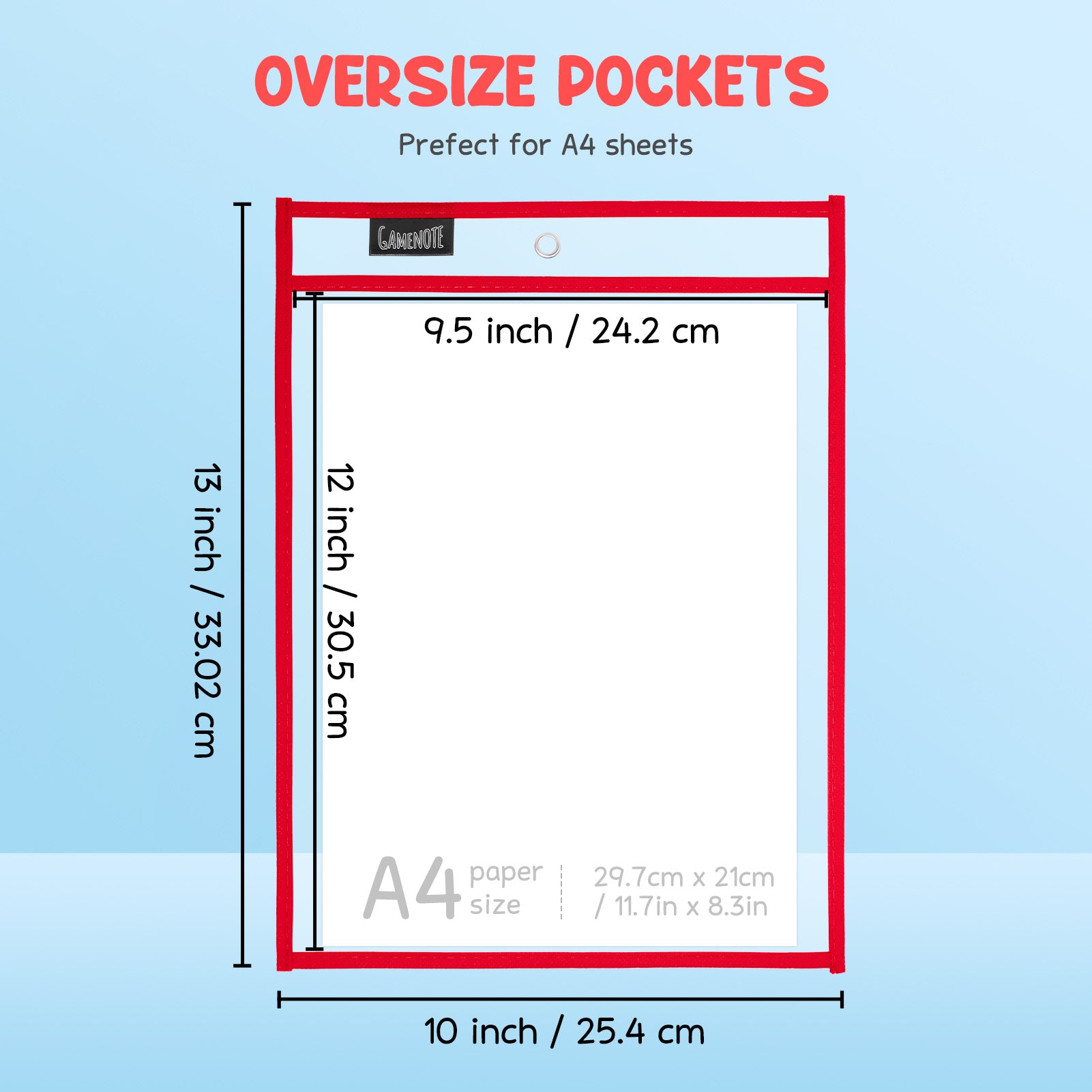 Dry Erase Pockets 30 Pack with Rings