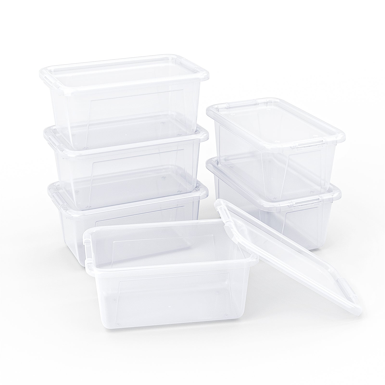 Clear Stackable Plastic Storage Bins with Lids - JoyCat