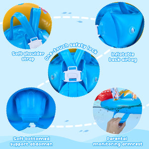 Baby Pool Float with Canopy UPF50+ Sun Protection