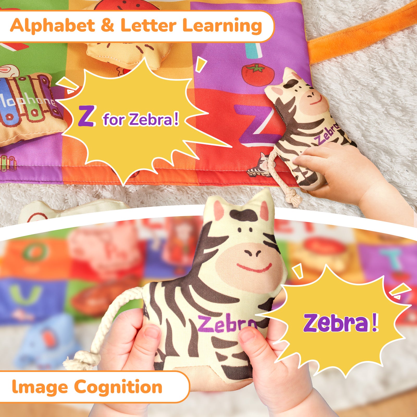 Alphabet ABC Play Mat with 26 Sensory Toys