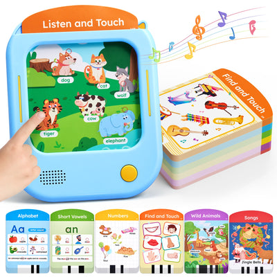 Screen-Free Kids Learning Tablet – Interactive Toddler Learning Tablet with 156 Flash Cards