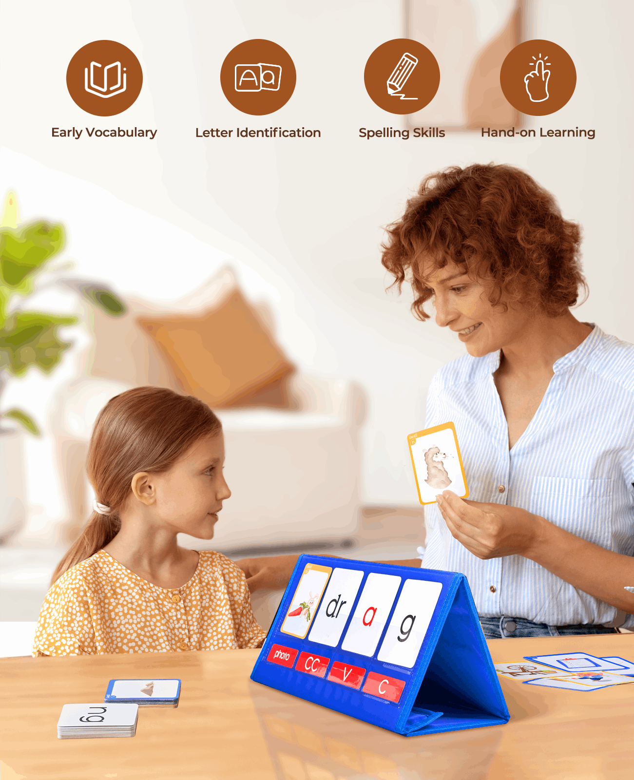 Word Building Desktop Pocket Chart Tent Cards Kit