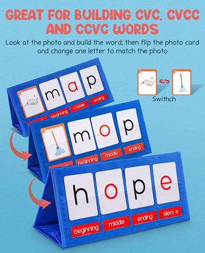 Word Building Desktop Pocket Chart Tent Cards Kit