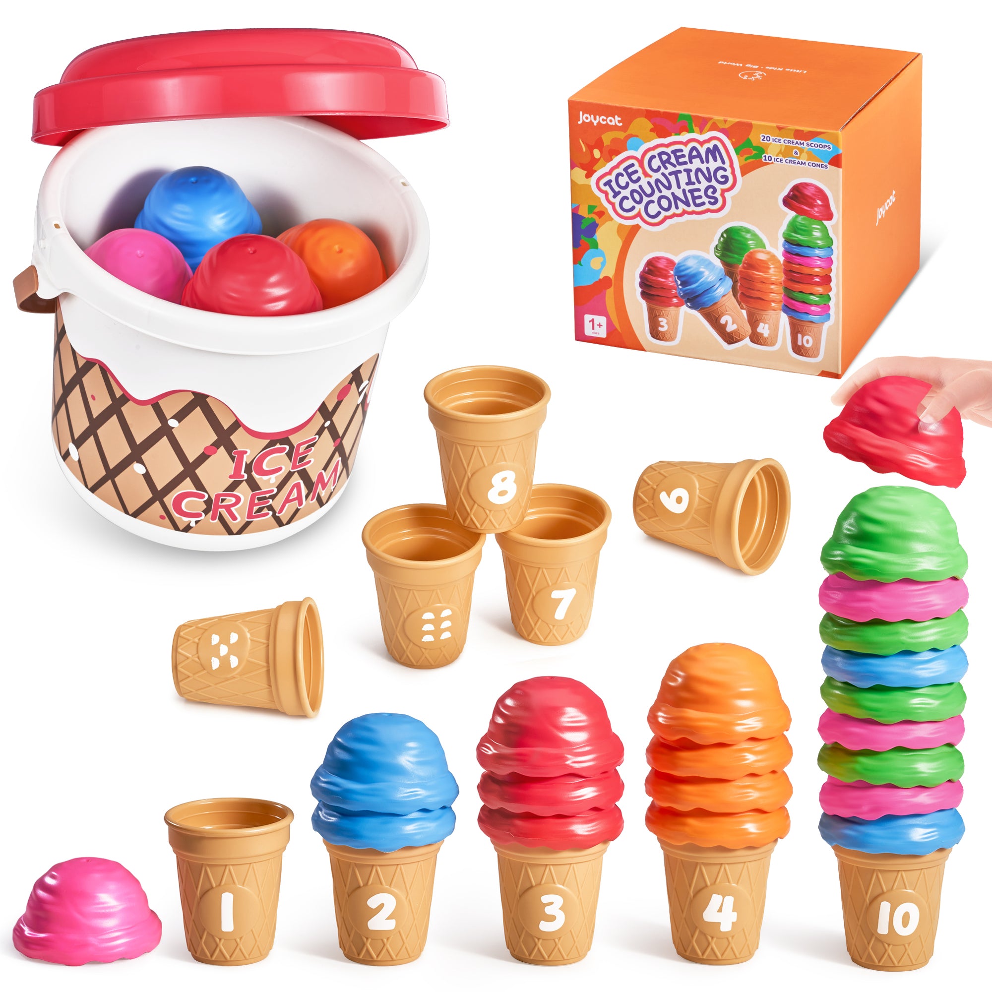 Ice Cream Counting and Color Sorting Set for Toddlers and Kids