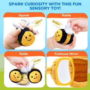 Soft Baby Beehive with 5 Soft Sensory Bees - Honeybee Plush Toy