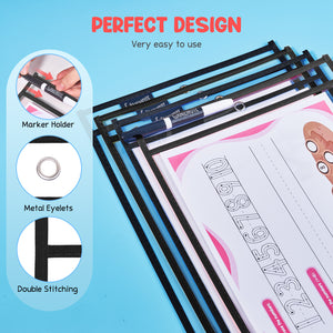 Dry Erase Pockets 30 Pack with Rings
