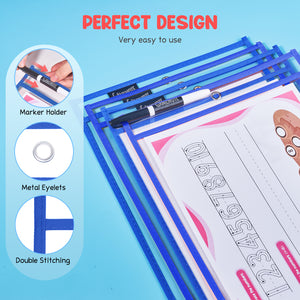 Dry Erase Pockets 30 Pack with Rings