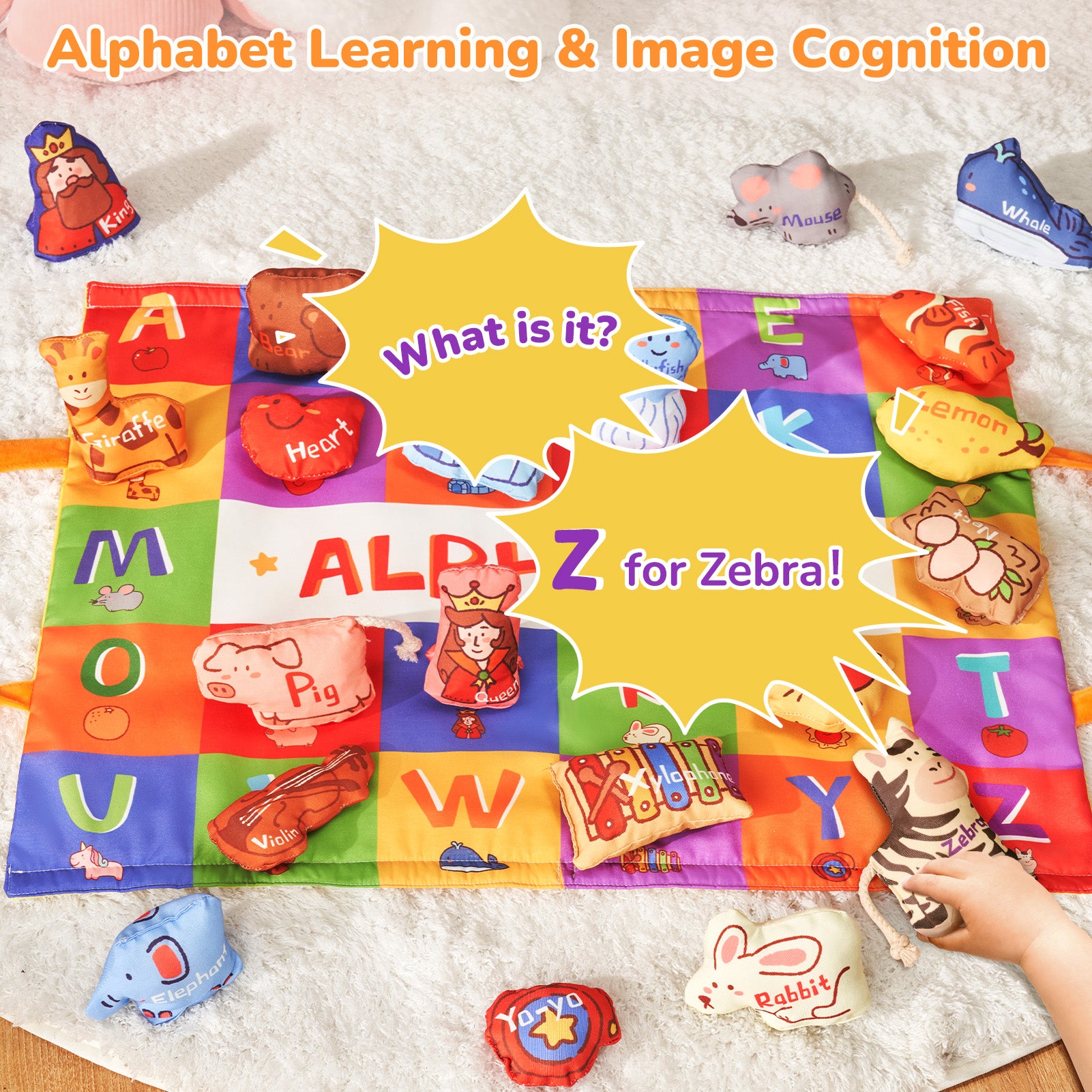 Alphabet ABC Play Mat with 26 Sensory Toys
