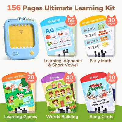 Screen-Free Kids Learning Tablet – Interactive Toddler Learning Tablet with 156 Flash Cards