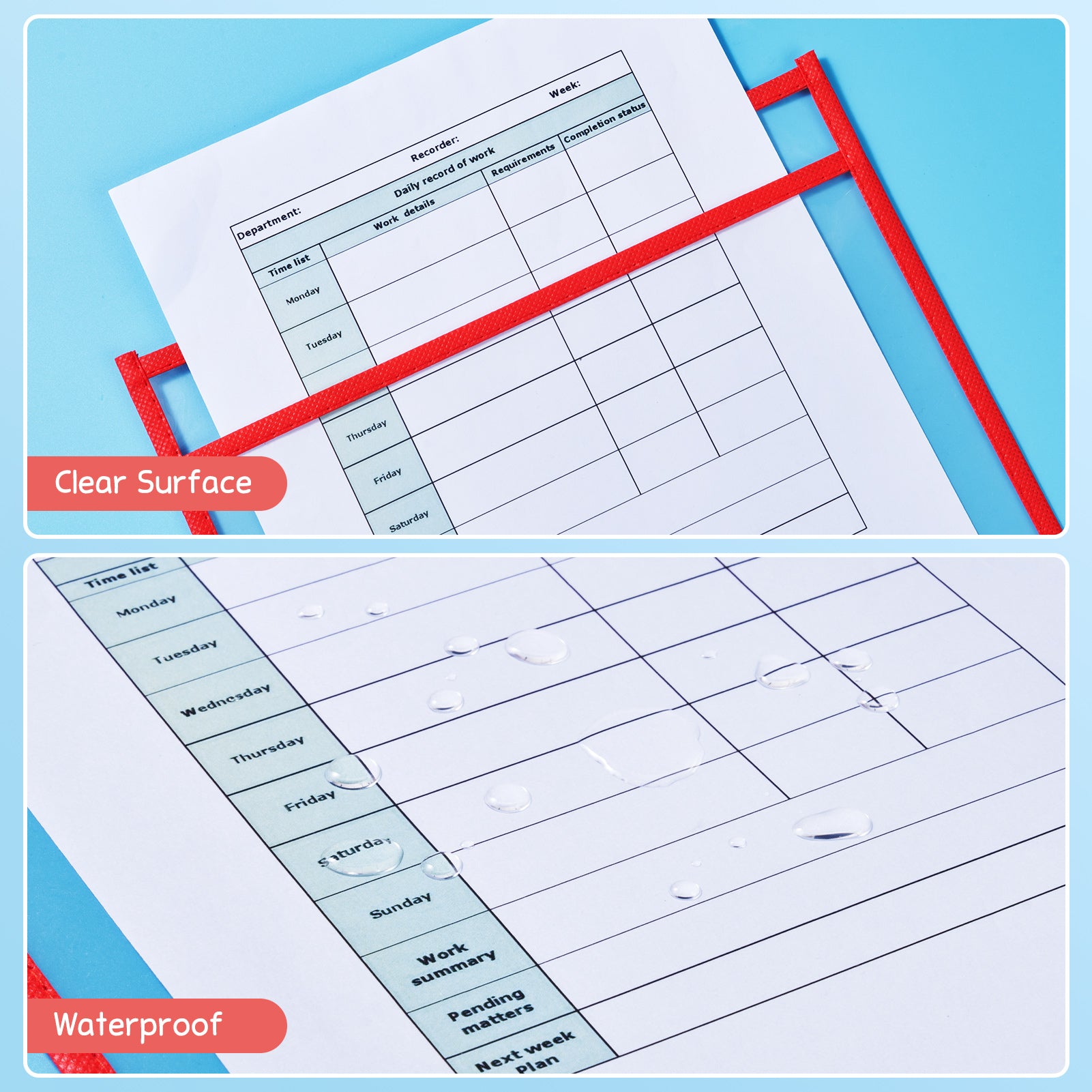 Dry Erase Pockets 30 Pack with Rings