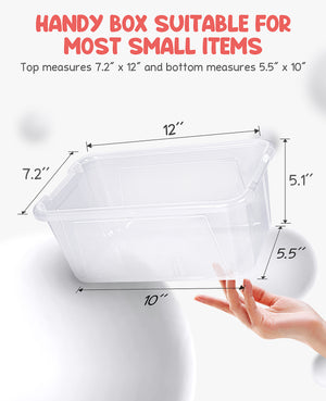 Clear Stackable Plastic Storage Bins with Lids - JoyCat
