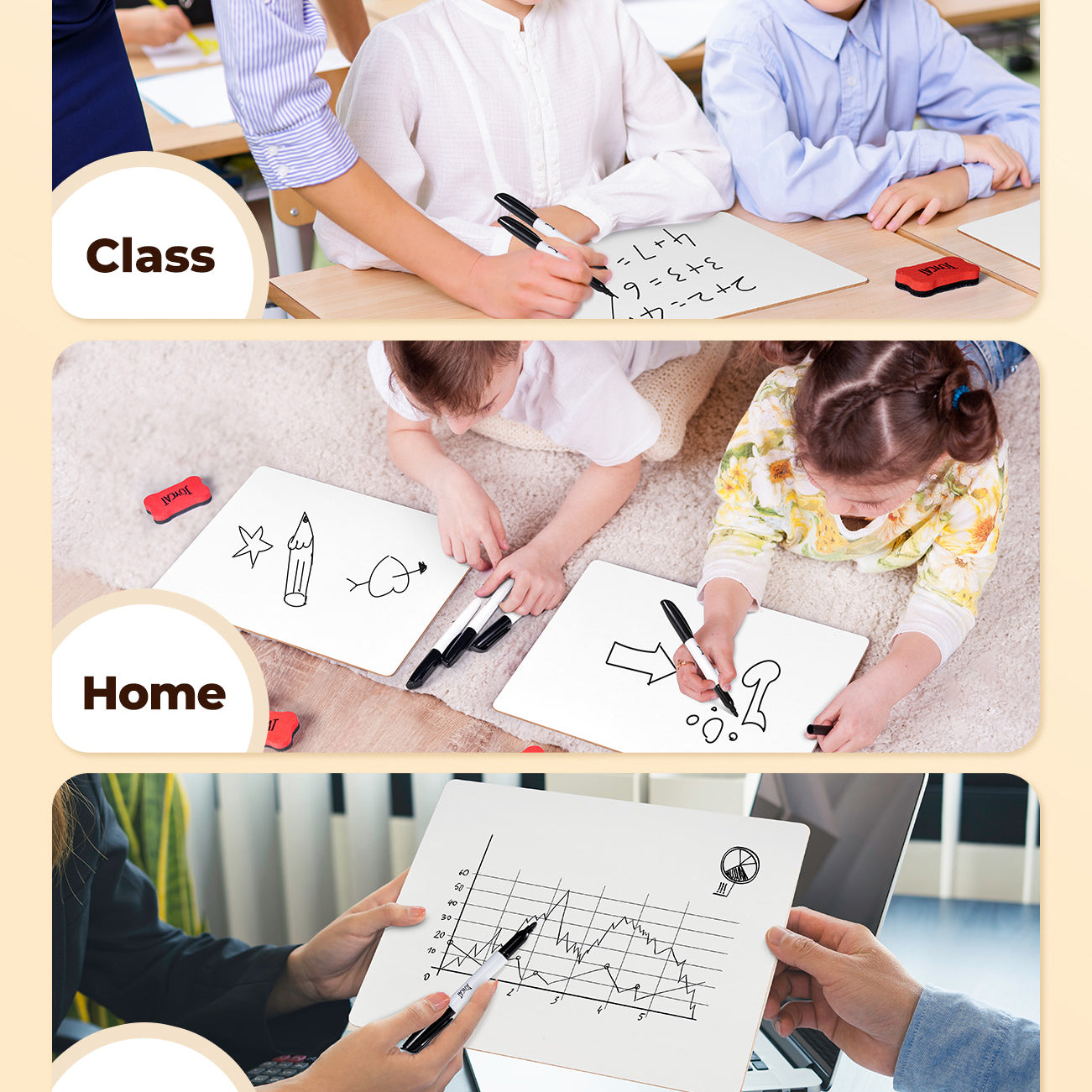 Small Dry Erase Lap Boards for Students JoyCat