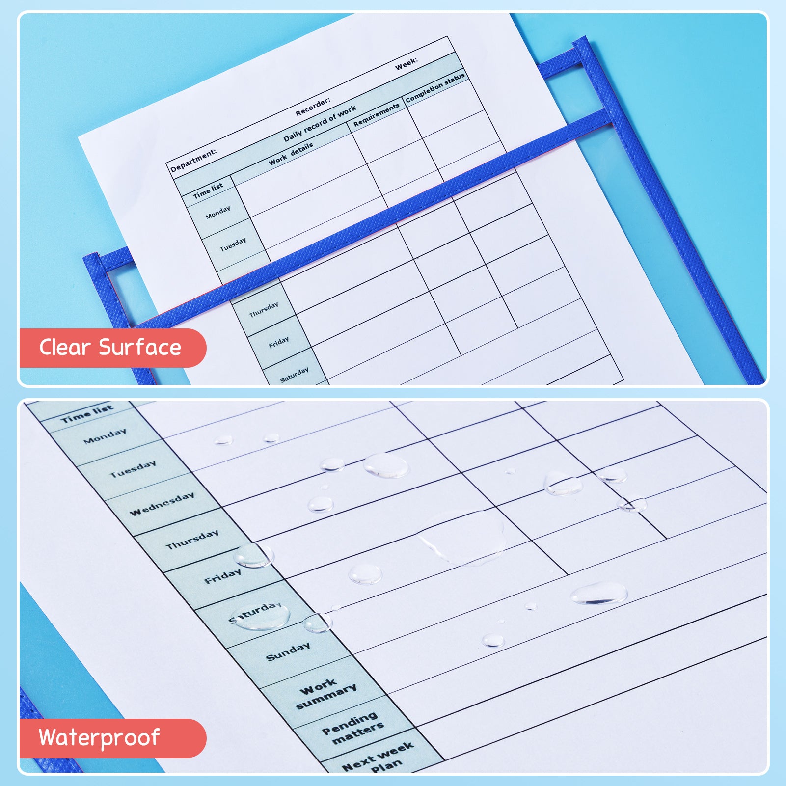Dry Erase Pockets 30 Pack with Rings