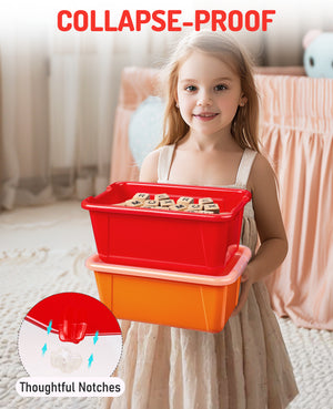 Clear Stackable Plastic Storage Bins with Lids - JoyCat