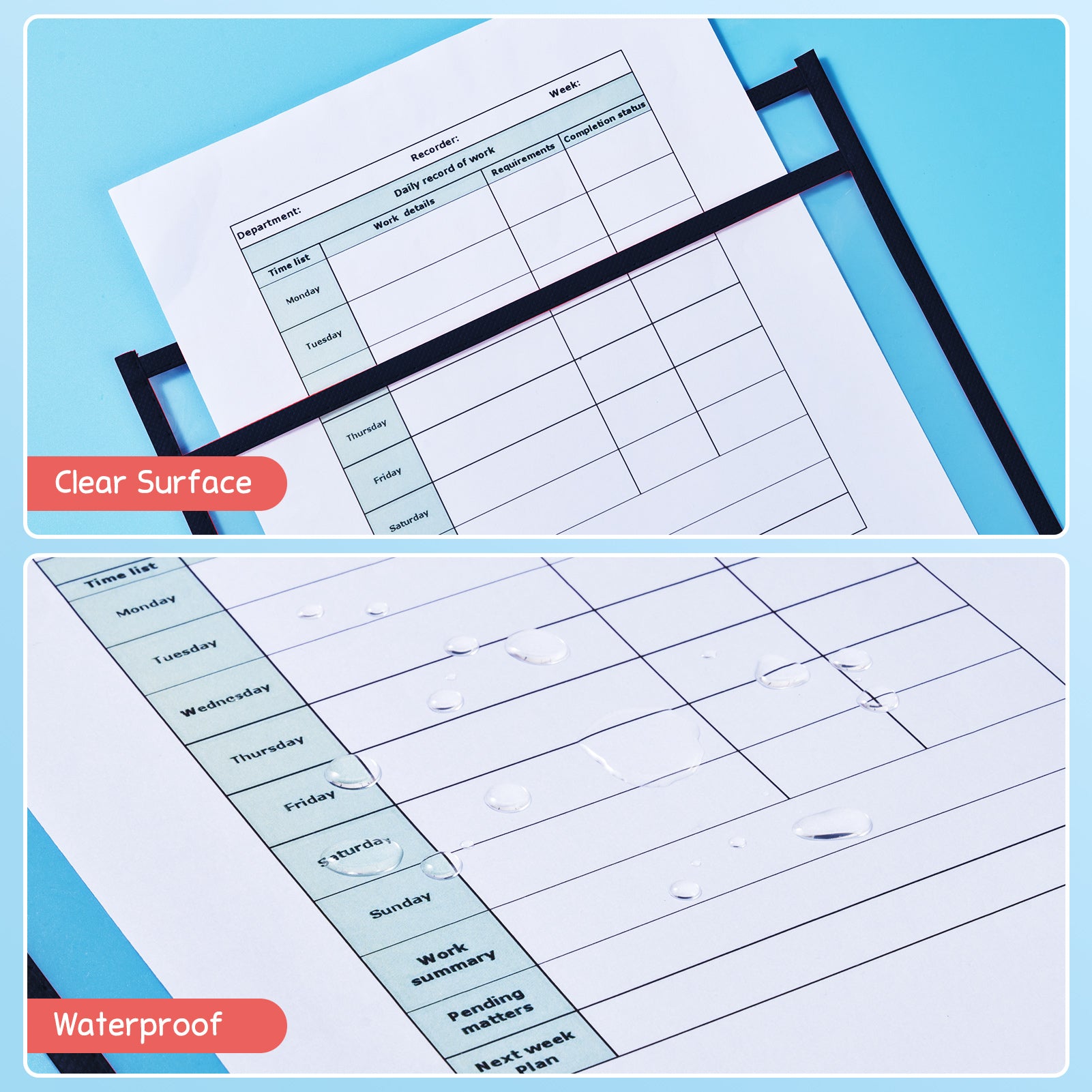 Dry Erase Pockets 30 Pack with Rings