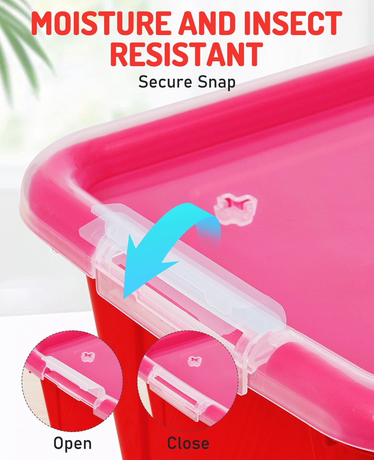 Clear Stackable Plastic Storage Bins with Lids - JoyCat
